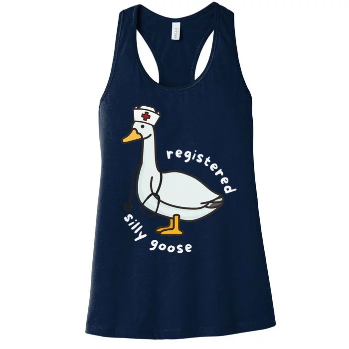 Nurse Registered Silly Goose Rn Funny Goose Nursing Gifts Women's Racerback Tank