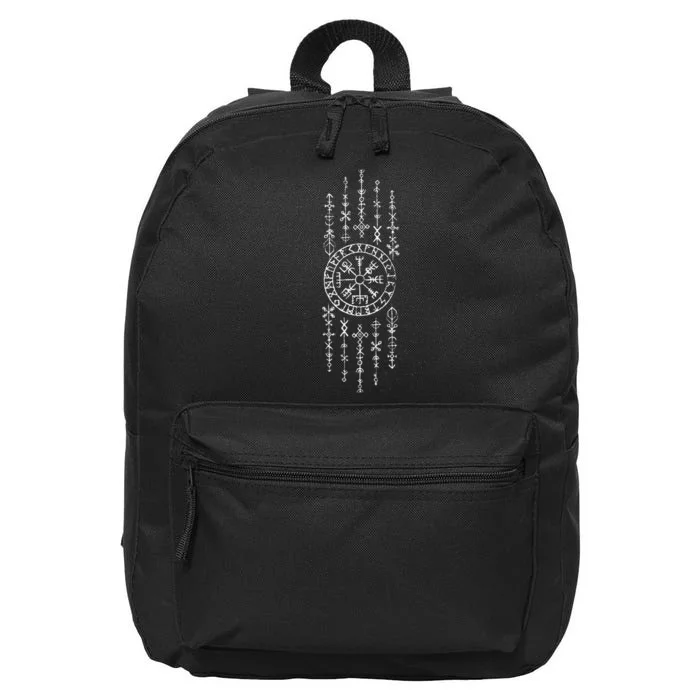 Norse Runes Symbols Celtic Viking Compass Vegvisir 16 in Basic Backpack ...