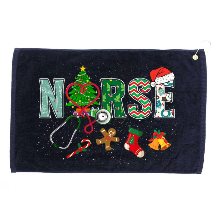 Nurse Rn Stethoscope Christmas Tree Ornats Decor Gift Grommeted Golf Towel