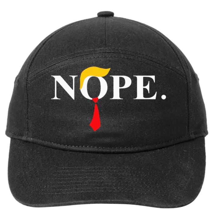 Nope_ Red Tie Trump Wig Funny Anti Trump Gift 7-Panel Snapback Hat