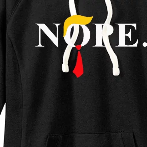 Nope_ Red Tie Trump Wig Funny Anti Trump Gift Women's Fleece Hoodie