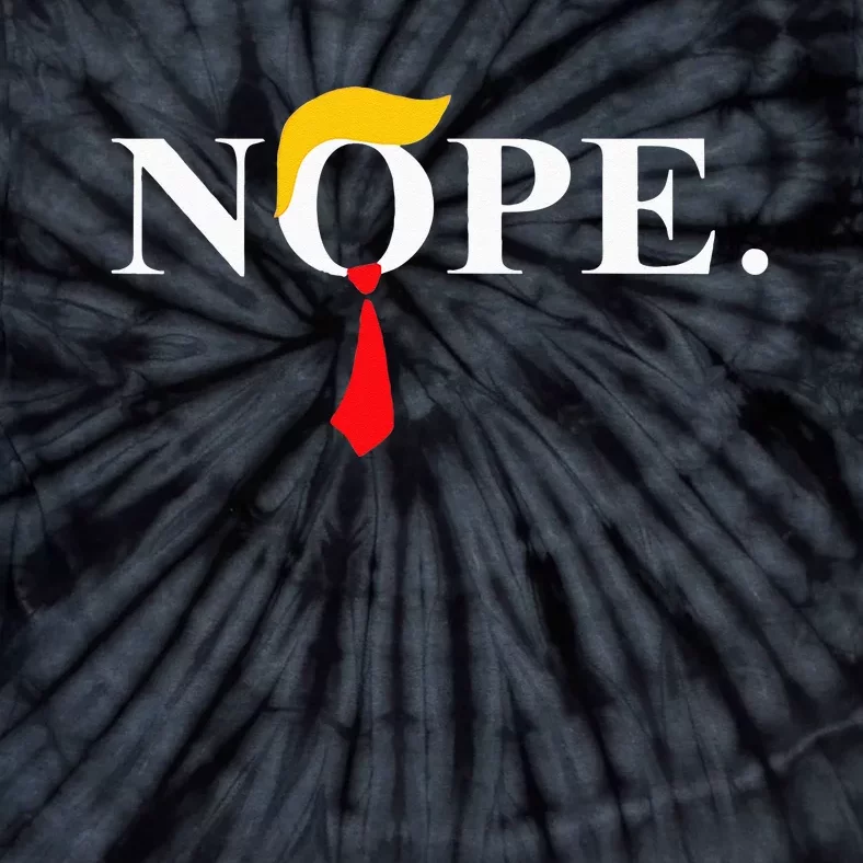 Nope_ Red Tie Trump Wig Funny Anti Trump Gift Tie-Dye T-Shirt