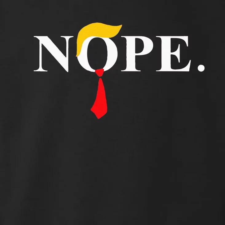 Nope Red Tie Trump Wig Funny Anti Trump Gift Toddler Hoodie