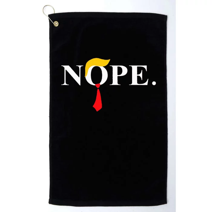 Nope Red Tie Trump Wig Funny Anti Trump Gift Platinum Collection Golf Towel