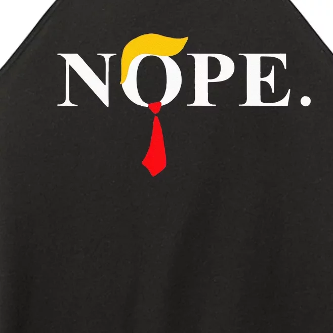 Nope Red Tie Trump Wig Funny Anti Trump Gift Women’s Perfect Tri Rocker Tank