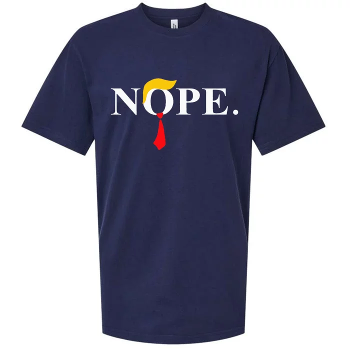 Nope Red Tie Trump Wig Funny Anti Trump Gift Sueded Cloud Jersey T-Shirt