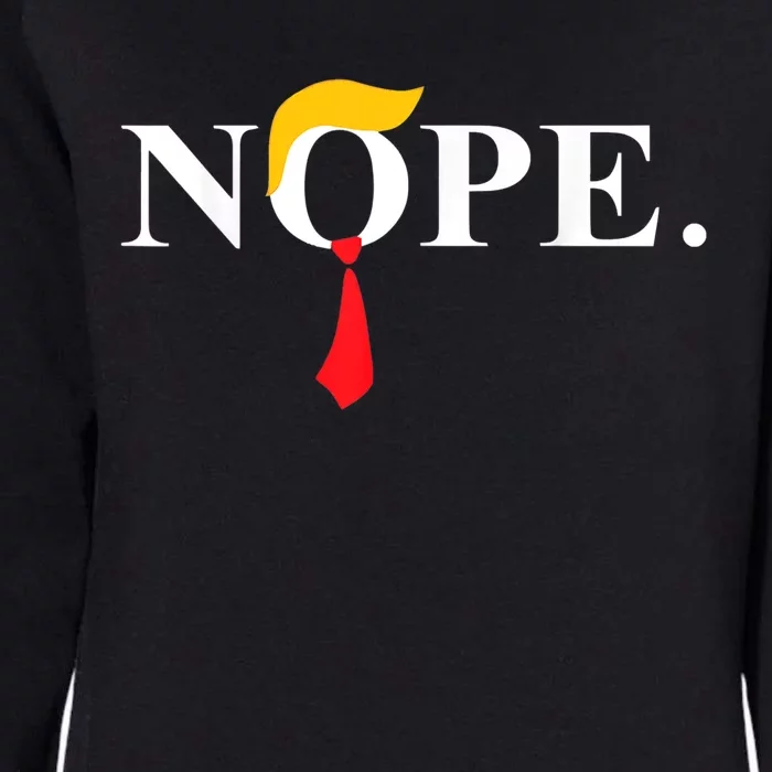 Nope_ Red Tie Trump Wig Funny Anti Trump Gift Womens California Wash Sweatshirt