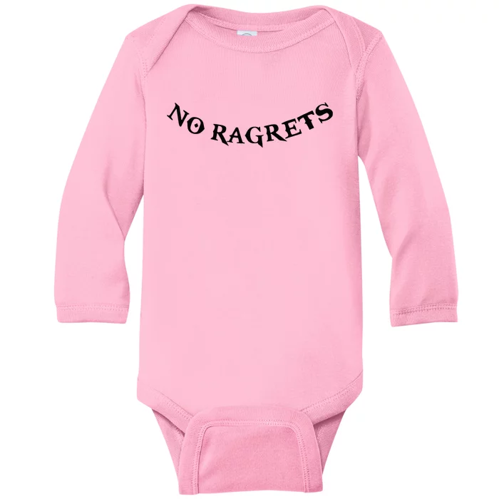 No Ragrets Tattoo Funny Punk White Trash Trailer Park Baby Long Sleeve Bodysuit