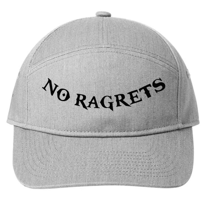 No Ragrets Tattoo Funny Punk White Trash Trailer Park 7-Panel Snapback Hat