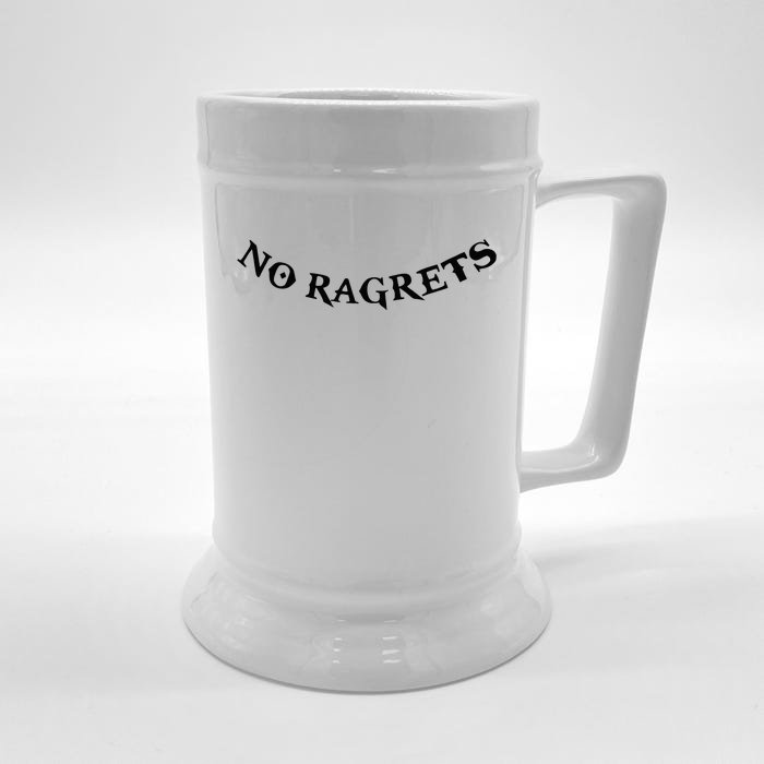 No Ragrets Tattoo Funny Punk White Trash Trailer Park Front & Back Beer Stein