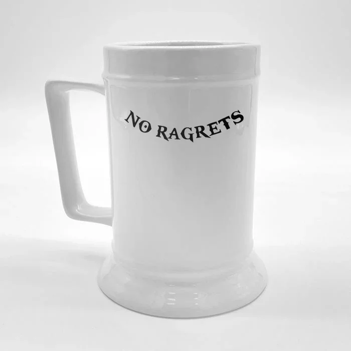 No Ragrets Tattoo Funny Punk White Trash Trailer Park Front & Back Beer Stein