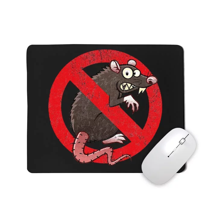 No Rats Union Pest Control Rat Sign Gag No Rats Allowed Mousepad