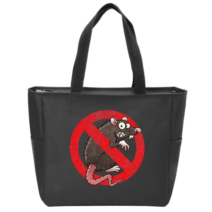 No Rats Union Pest Control Rat Sign Gag No Rats Allowed Zip Tote Bag