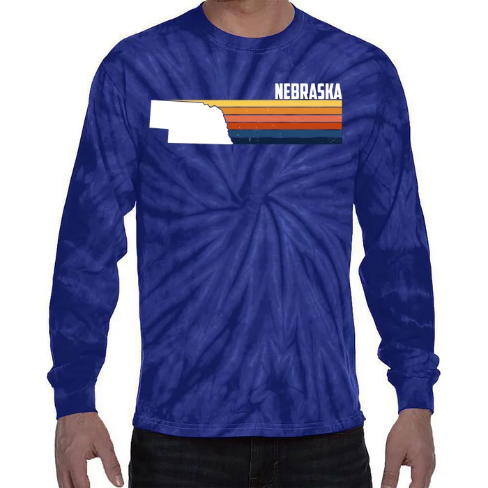 Nebraska Retro United States Tie-Dye Long Sleeve Shirt