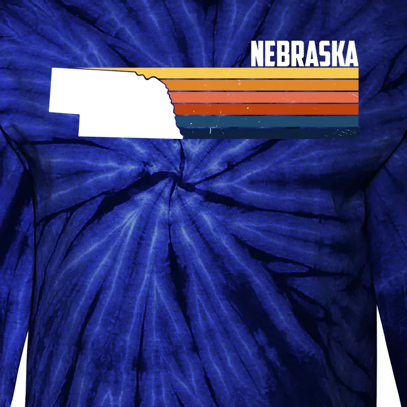 Nebraska Retro United States Tie-Dye Long Sleeve Shirt