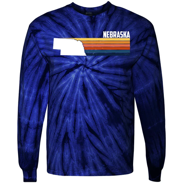 Nebraska Retro United States Tie-Dye Long Sleeve Shirt