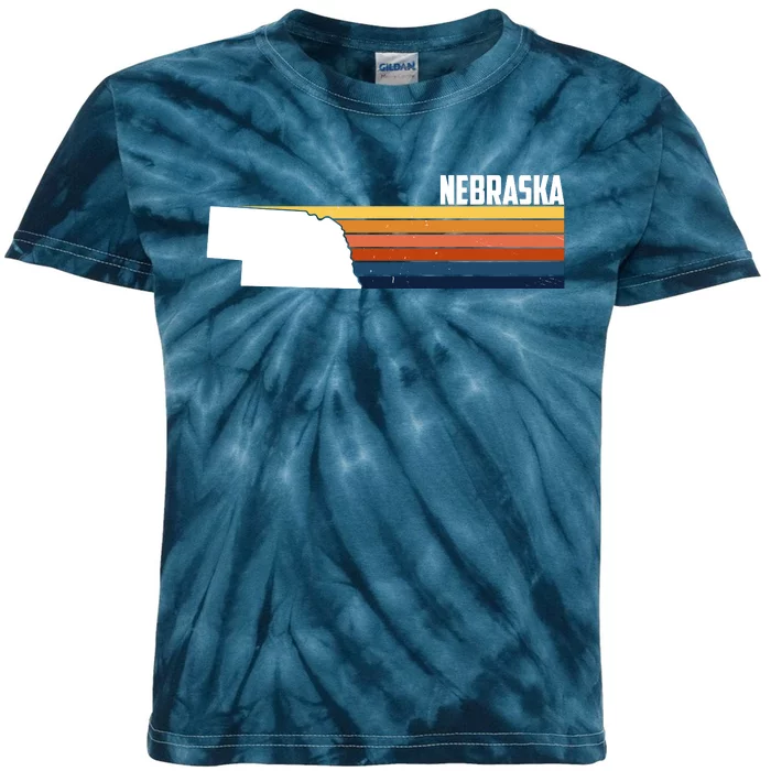 Nebraska Retro United States Kids Tie-Dye T-Shirt