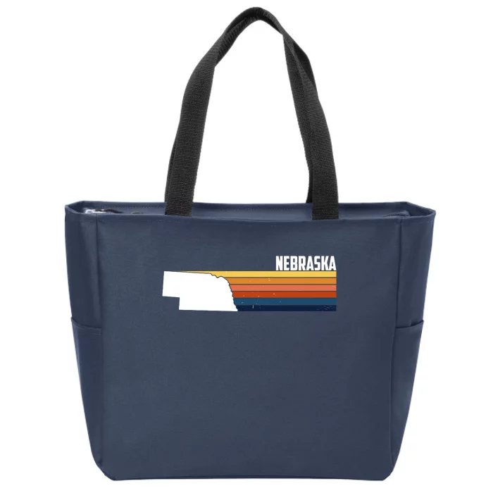 Nebraska Retro United States Zip Tote Bag