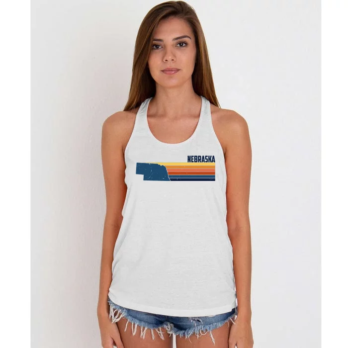 Nebraska Retro United States Women's Knotted Racerback Tank