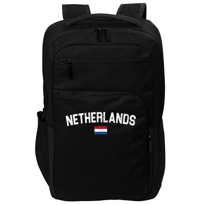 Netherlands Retro Vintage Flag Impact Tech Backpack