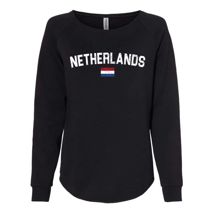 Netherlands Retro Vintage Flag Womens California Wash Sweatshirt