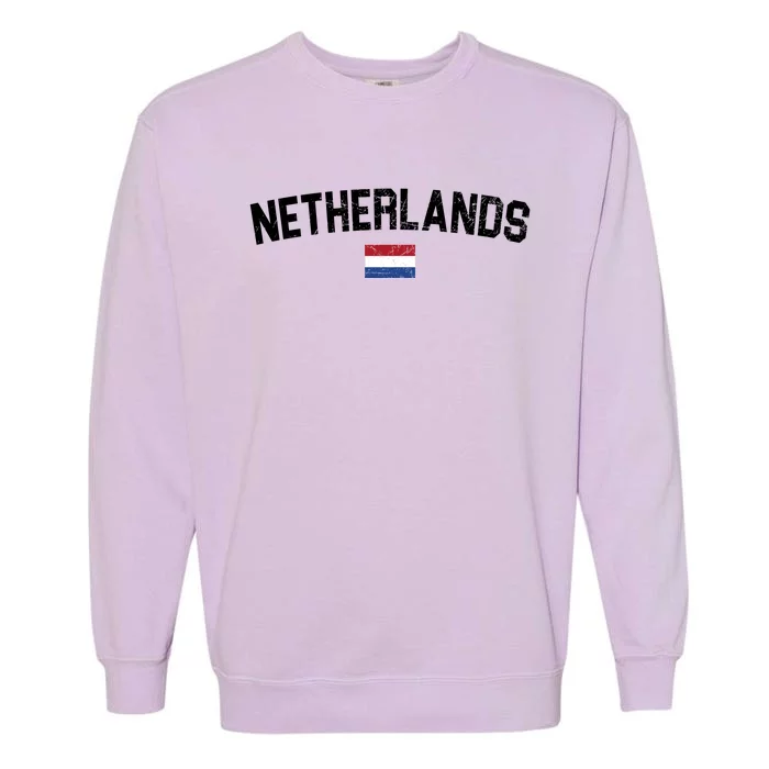 Netherlands Retro Vintage Flag Garment-Dyed Sweatshirt