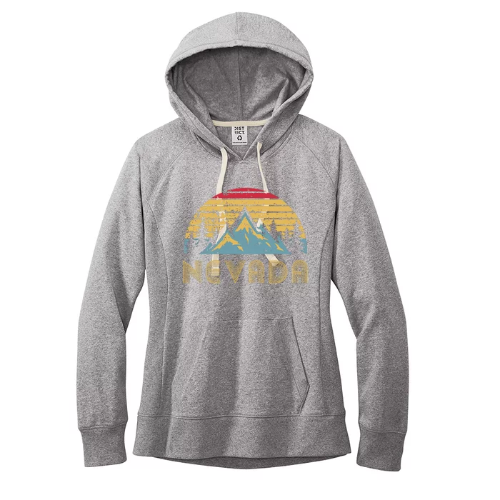 Nevada Retro Vintage Mountains Nature Hiking T Women's Fleece Hoodie