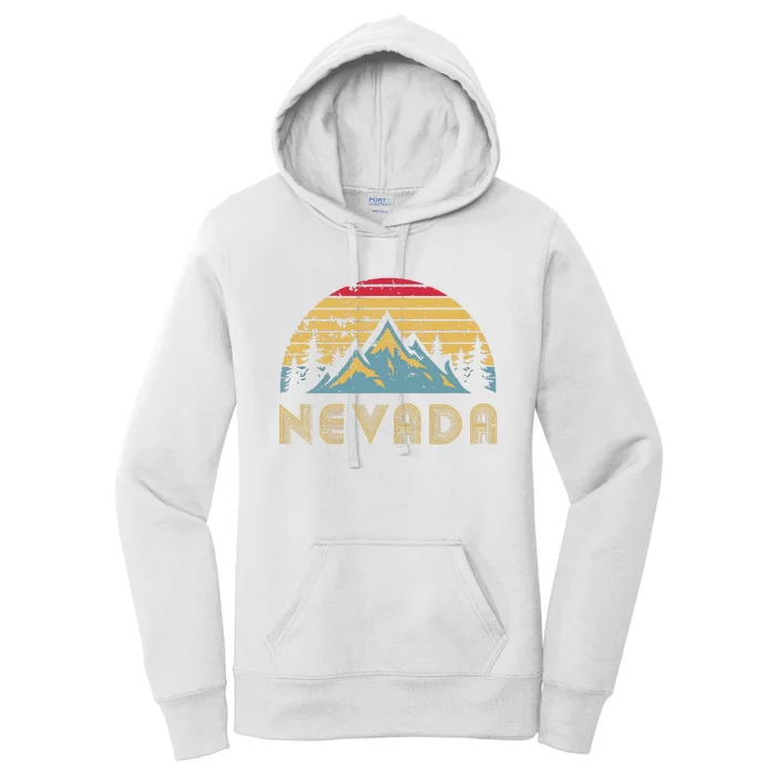 Nevada Retro Vintage Mountains Nature Hiking T Women's Pullover Hoodie