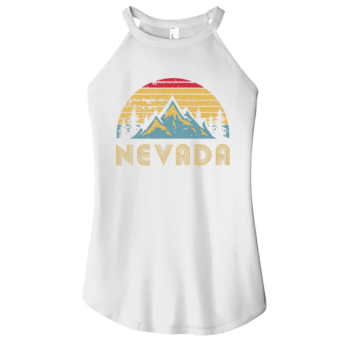 Nevada Retro Vintage Mountains Nature Hiking T Women’s Perfect Tri Rocker Tank