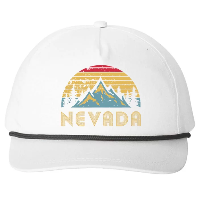 Nevada Retro Vintage Mountains Nature Hiking T Snapback Five-Panel Rope Hat