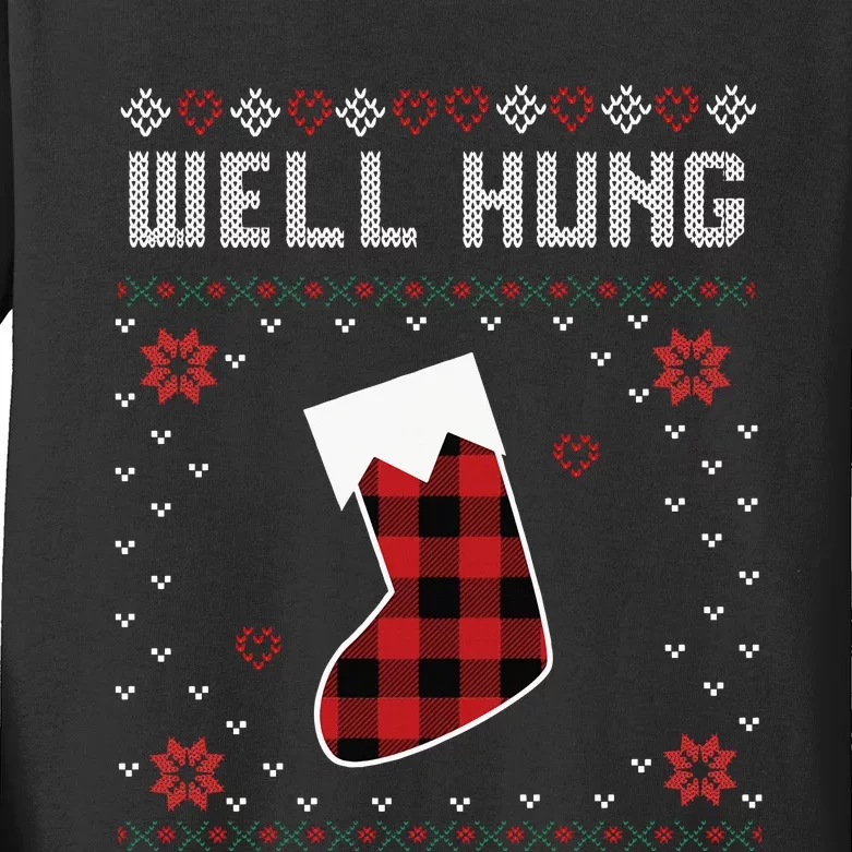 Nice Rack Well Hung Ugly Sweater Fun Couples Christmas Kids Long Sleeve Shirt