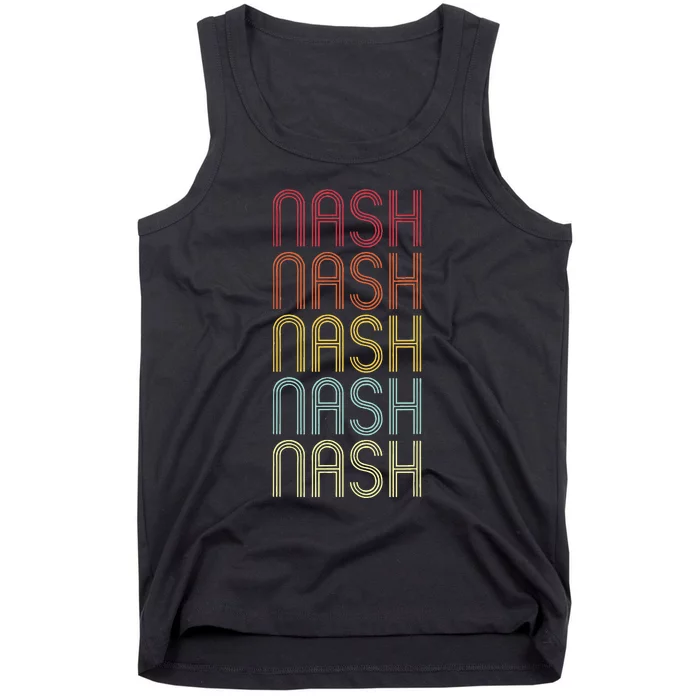 Nash Retro Wordmark Pattern Vintage Personalized 70s Tank Top