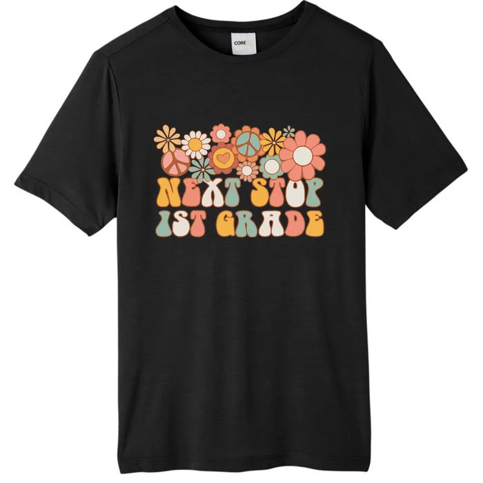 Next Stop 1st Grade Hello School Groovy Back To School ChromaSoft Performance T-Shirt