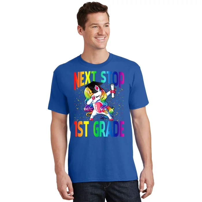 Next Stop 1St Grade Graduation Unicorn Gift T-Shirt