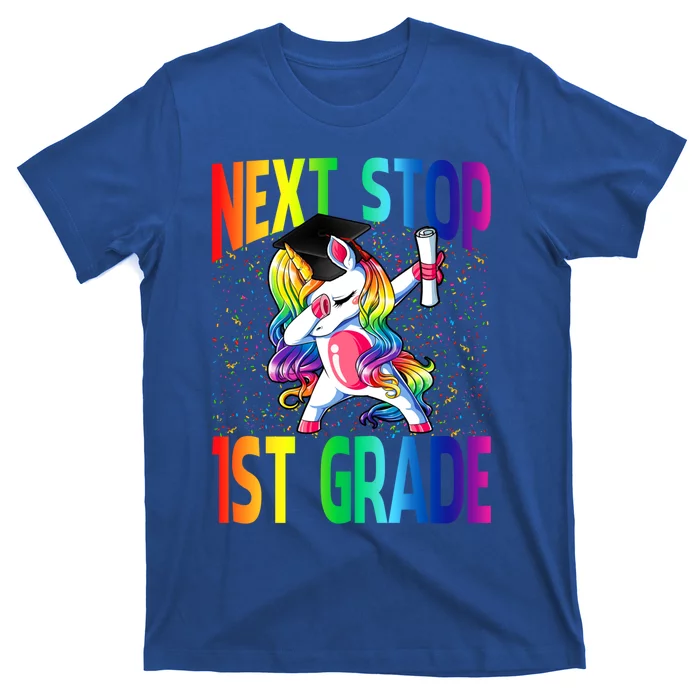 Next Stop 1St Grade Graduation Unicorn Gift T-Shirt