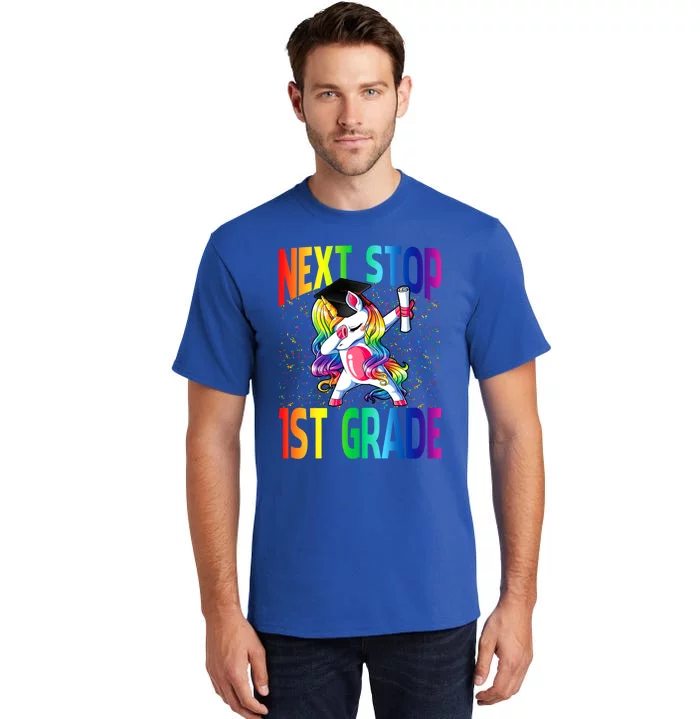 Next Stop 1St Grade Graduation Unicorn Gift Tall T-Shirt