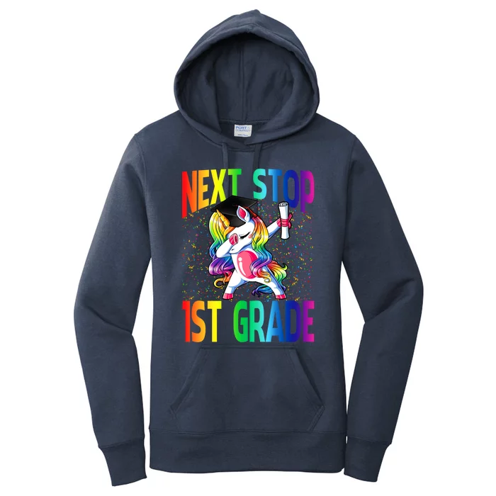 Next Stop 1St Grade Graduation Unicorn Gift Women's Pullover Hoodie