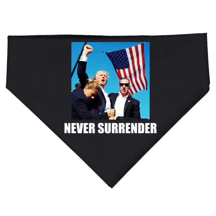 Never Surrender 2024 Take America Back Pennsylvania Rally Shooting USA-Made Doggie Bandana