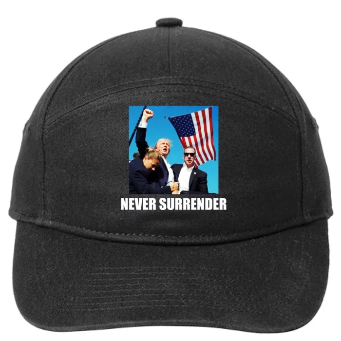 Never Surrender 2024 Take America Back Pennsylvania Rally Shooting 7-Panel Snapback Hat