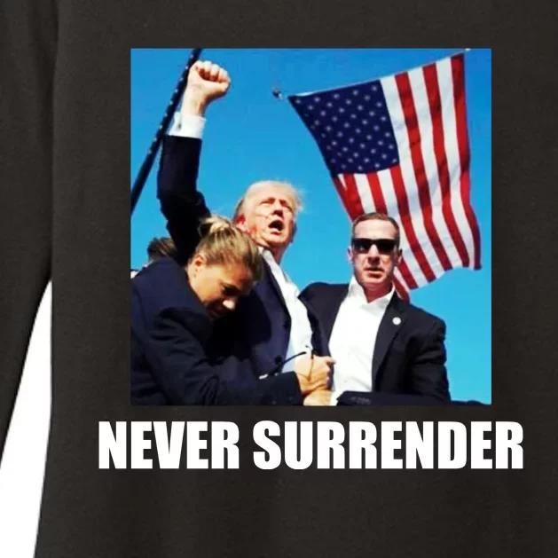 Never Surrender 2024 Take America Back Pennsylvania Rally Shooting Womens CVC Long Sleeve Shirt