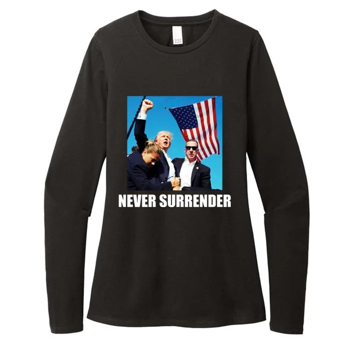 Never Surrender 2024 Take America Back Pennsylvania Rally Shooting Womens CVC Long Sleeve Shirt