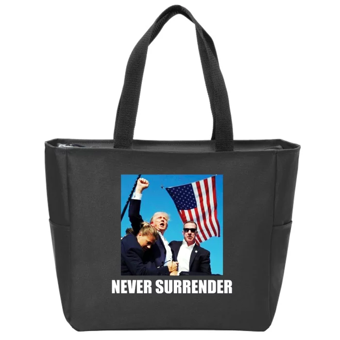 Never Surrender 2024 Take America Back Pennsylvania Rally Shooting Zip Tote Bag