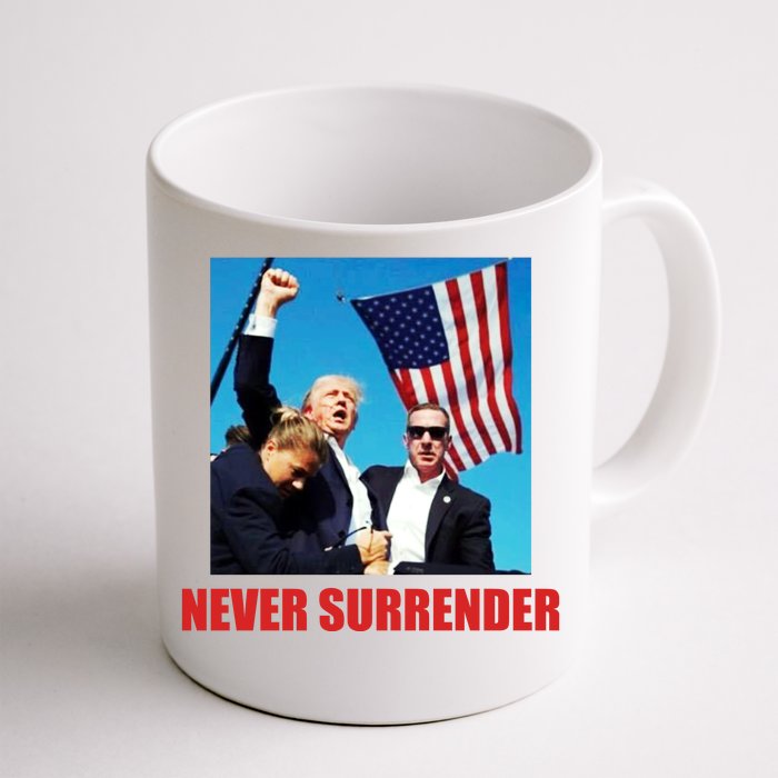 Never Surrender 2024 Take America Back Pennsylvania Rally Shooting Front & Back Coffee Mug