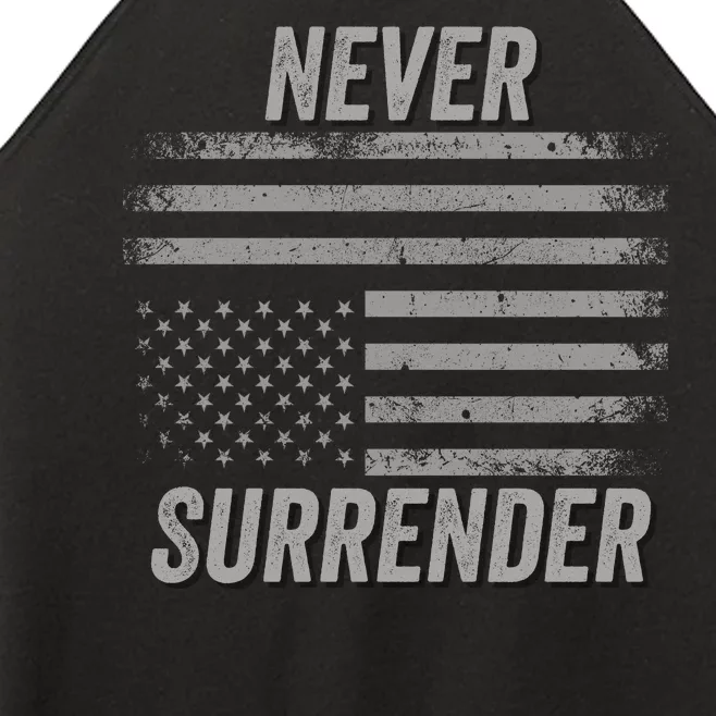 Never Surrender 2024 Usa Under Distress Distressed Usa Flag Save Our Republic Women’s Perfect Tri Rocker Tank