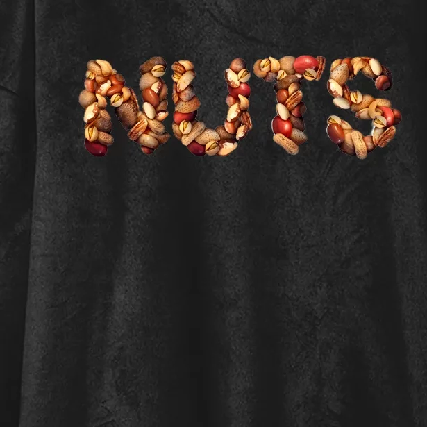 Nuts Symbol As Letters Hooded Wearable Blanket