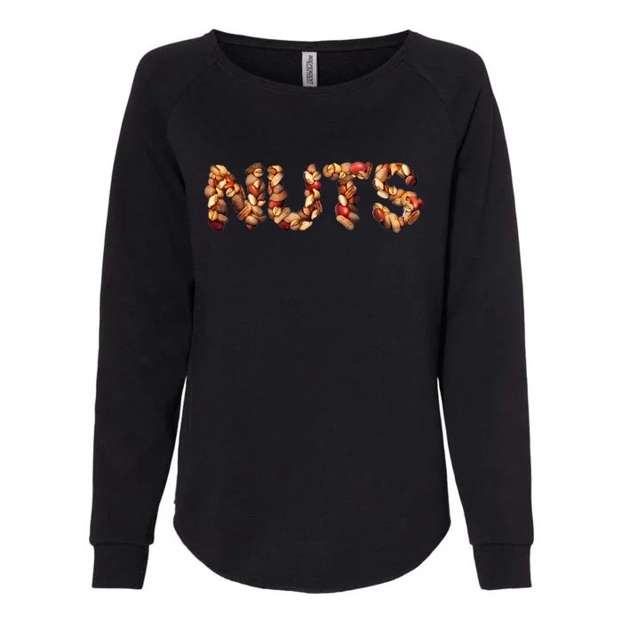 Nuts Symbol As Letters Womens California Wash Sweatshirt