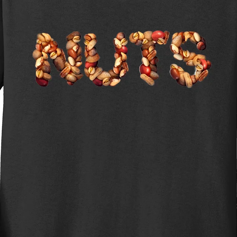 Nuts Symbol As Letters Kids Long Sleeve Shirt