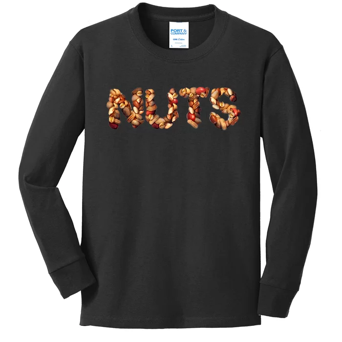 Nuts Symbol As Letters Kids Long Sleeve Shirt