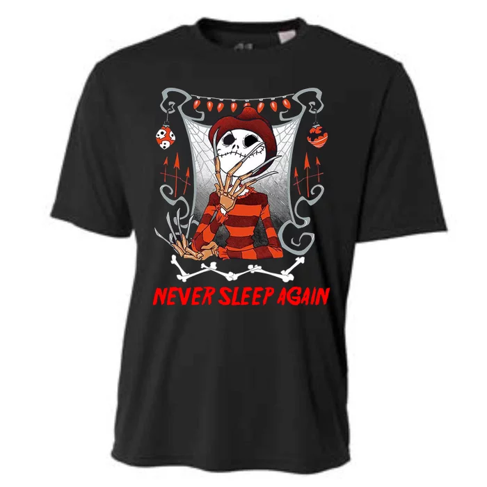 Never Sleep Again Scary Horror Nightmare Halloween Costume Cooling Performance Crew T-Shirt