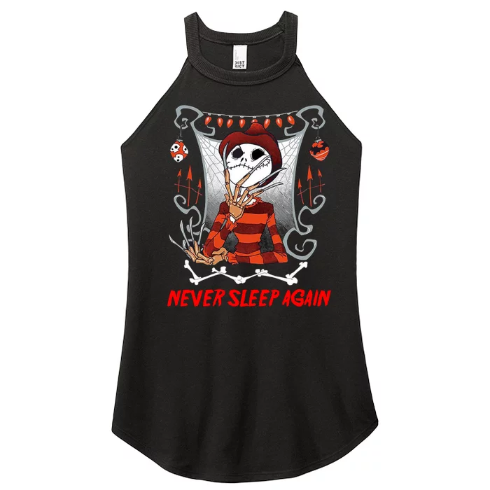 Never Sleep Again Scary Horror Nightmare Halloween Costume Women’s Perfect Tri Rocker Tank